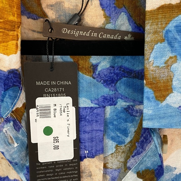 NEW Papa Watercolour Button Up Top with Pockets 3/4 Sleeve - Picture 7 of 12